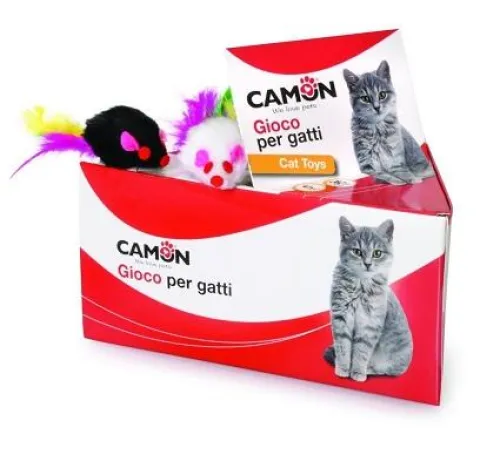 CAMON Мышь с перьями для кошек, 5 см