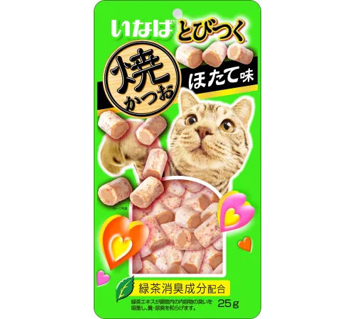 INABA Tobitsuku Yaki Лакомство c морским гребешком, 25 г