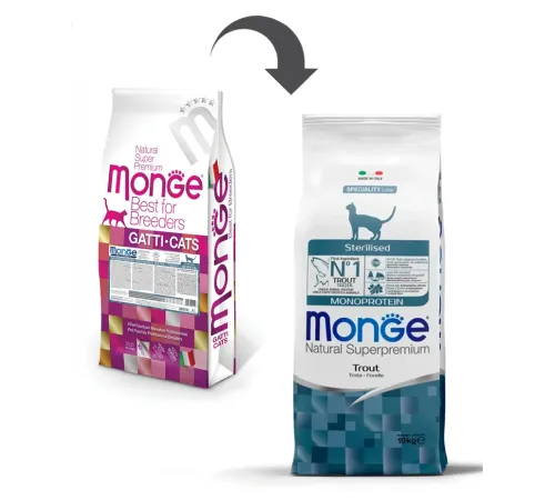 Monge Cat Monoprotein Sterilized (Форель), 10 кг