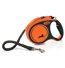 Поводок-рулетка Flexi Xtreme, лента, черный/оранжевый, XS, 3 м