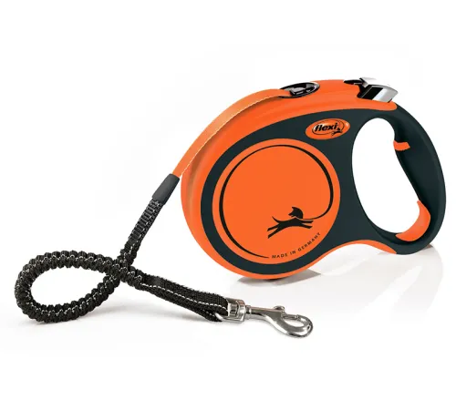 Поводок-рулетка Flexi Xtreme, лента, черный/оранжевый, XS, 3 м