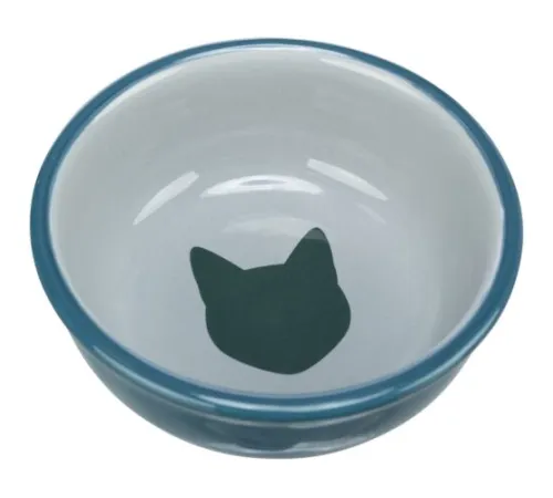 JollyPaw Миска для кошек с рисунком, 0,35 л/13 см, петроль