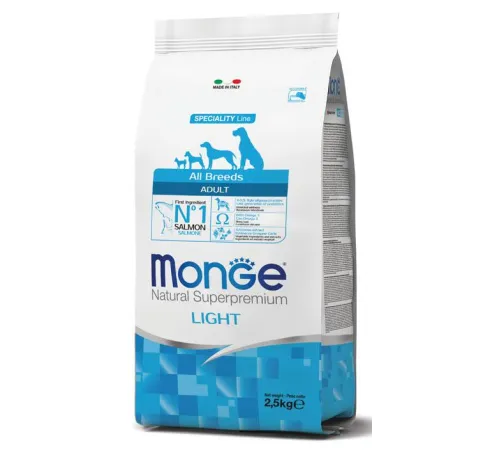 Monge Dog Speciality All Breeds Light (Лосось, рис) 2,5 кг