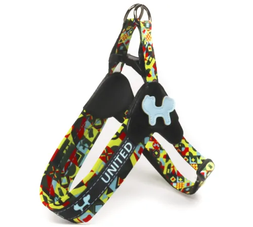 United Pets Шлейка Complete me, разноцветный рисунок, XS 40 x 37-46 см