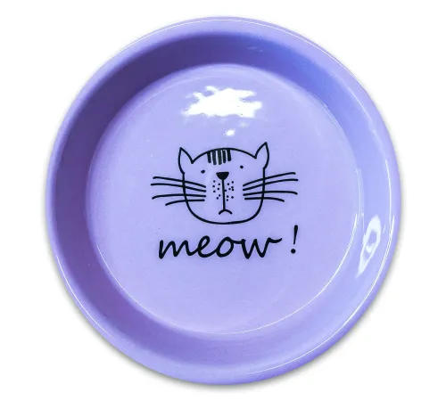 Mr.Kranch Миска для кошек MEOW! 200 мл, сиреневая