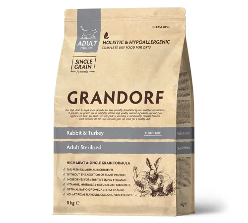 Grandorf Adult Sterilized (Кролик, индейка), 8 кг