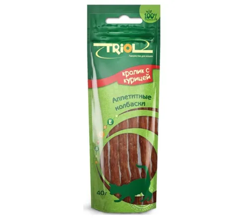 Triol PT30 Колбаски из кролика с курицей, 40 г