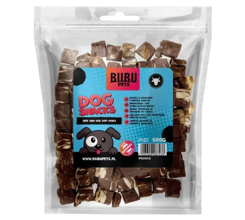 Bubu Pets Косточки из говядины и трески, мягкие, 500 г