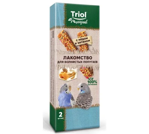 Triol Original Лакомство для попугаев с медом и хитином, 2х55 г