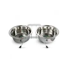 Triol Миска металлическая на подставке 2*0,20 л