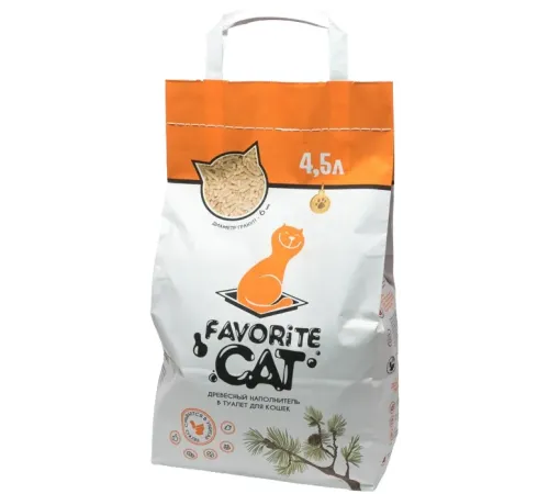 Favorite Cat Древесный наполнитель, 4,5л (2,4кг)