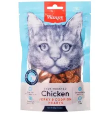 Wanpy Cat Сердечки из курицы с треской, 80 г