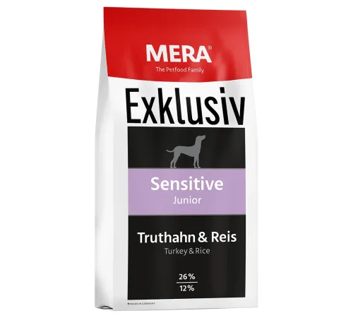 Mera Exklusiv Sensitive Junior (Индейка, рис), 15 кг
