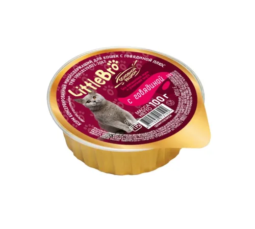 LittleBro Корм консервированный Мясосодержащий для кошек (Говядина), 100 г