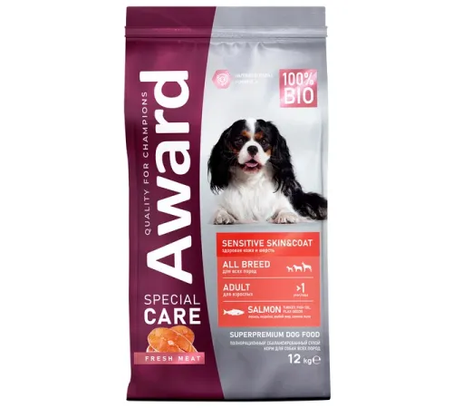 Award Special Care Adult Dog Sensitive Skin&Coat (Лосось), 12 кг