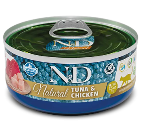 Консервы Farmina N&D Natural Cat (Тунец, курица), 70 г