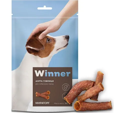 Winner Мираторг Лакомство Аорта говяжья для собак, 100 г