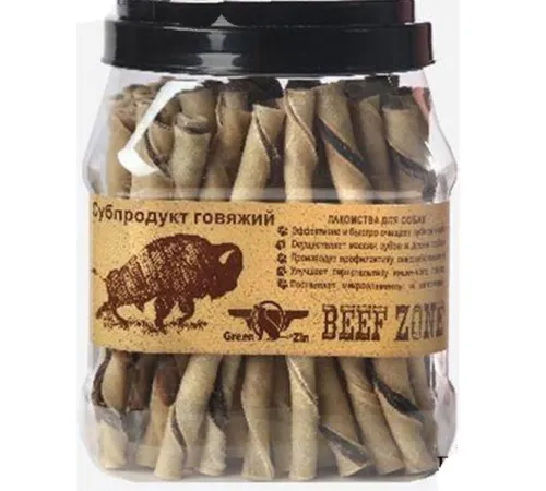 GreenQZin Телячий твистер из кожи и мяса, 70 шт. (туба)