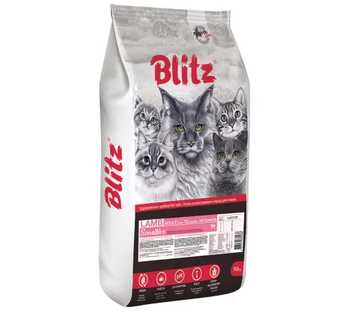 BLITZ Sensitive Adult Cat (Ягненок) 10 кг