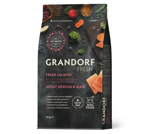 Grandorf Fresh Adult Medium & Maxi (Лосось и батат), 10 кг