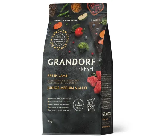 Grandorf Fresh Junior Medium & Maxi (Ягненок и батат), 1 кг