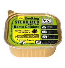 ZooRing Sterilized Кусочки в желе с львинкой Домашняя курочка, 100 г х 16 шт