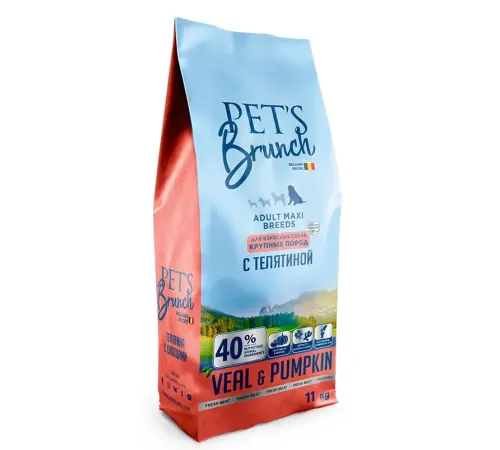 Pet's Brunch Adult Maxi Breeds (Телятина и тыква), 11 кг