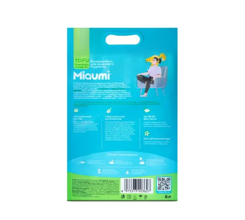 Miaumi Наполнитель TOFU Natural Unscented, 6 л
