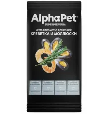 AlphaPet Superpremium Крем-лакомство с креветкой и моллюсками, 48 г