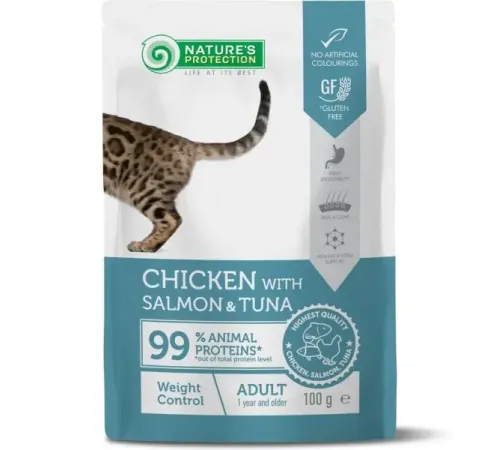 Nature's Protection Консервы Adult Weight Control (Курица, лосось и тунец), 100 г