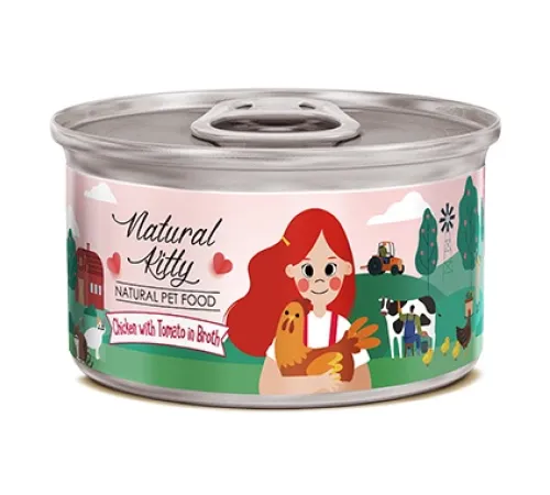 Natural Kitty Курица с томатом в бульоне, 80 г