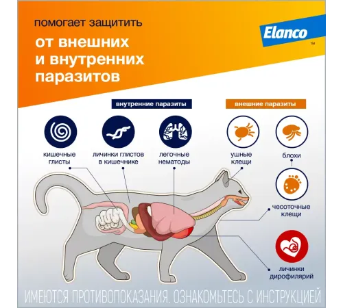 Elanco Адвокат для кошек до 4 кг, 1 пипетка