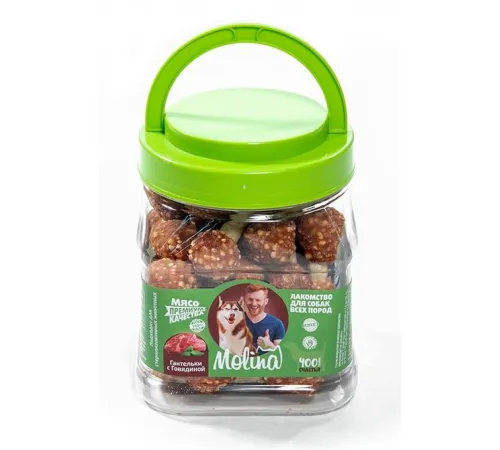 Molina Лакомство для собак Гантельки с говядиной, 400 г