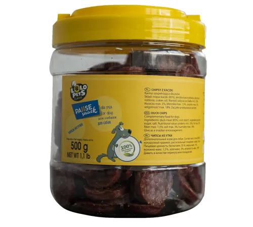 Lolo Pets Чипсы из утки, 500 г (банка)