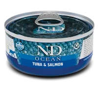 Консервы Farmina N&D Ocean Cat (Тунец, лосось), 70 г х 10 шт