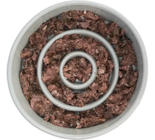 Trixie Миска для животных Slow Feeding, серый/голубой, 0,45л/14см