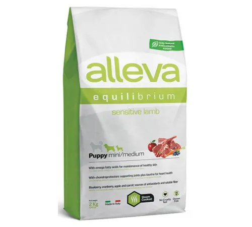 Alleva Equilibrium Puppy Sensitive Mini & Medium (Ягненок), 2 кг