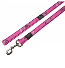Поводок Rogz Fancy dress Pink Bone, 25 мм/1,2 м