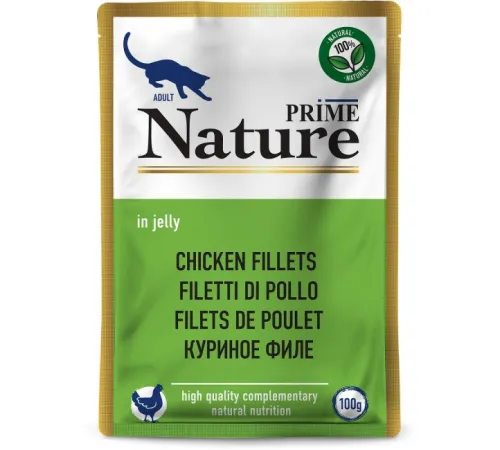 Prime Nature Паучи Куриное филе в желе для кошек, 100 г