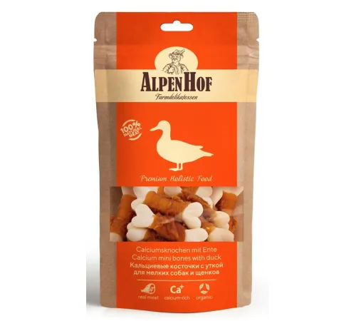 AlpenHof Кальциевые косточки с уткой для мелких собак и щенков 50 г
