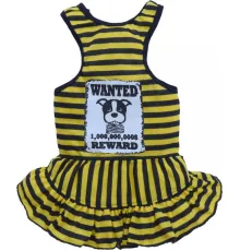 Doggy Dolly Платье Wanted в черно-желтую полоску S