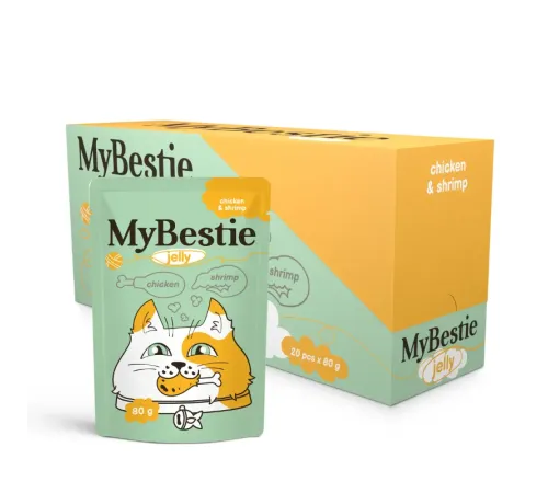 MyBestie для кошек (Курица и креветки в желе), 80 г