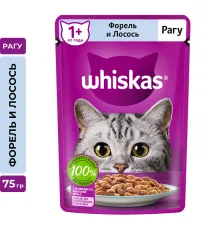 Whiskas рагу с форелью и лососем, 75 г х 28 шт (уп)