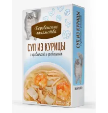 Деревенские лакомства Суп из курицы с креветкой и гребешком, 35 г х 4 шт (Box)