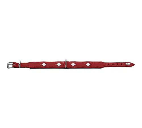 Hunter Ошейник Swiss, красный/черный, 37/XS-S