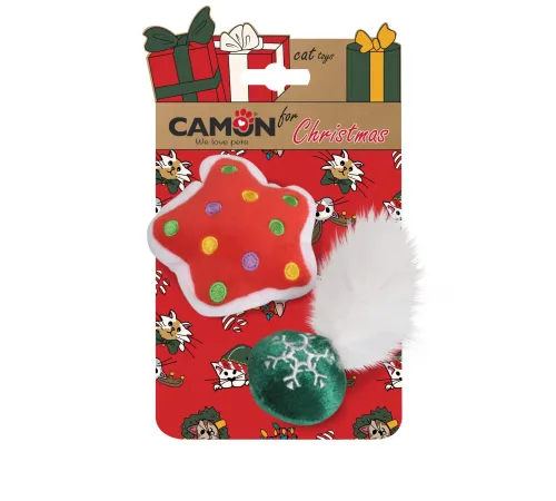 CAMON Игрушка новогодняя для кошек, 2 шт/уп 9 см