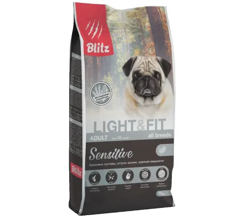 BLITZ Sensitive Adult Light & Fit (Индейка), 15 кг