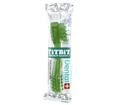 ТИТБИТ ДЕНТАЛ+ Зубная щетка с мясом кролика для собак маленьких пород, 13 г