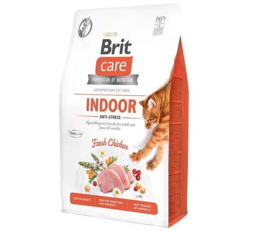 Brit Care Cat GF Indoor Anti-stress (Курица) 2 кг