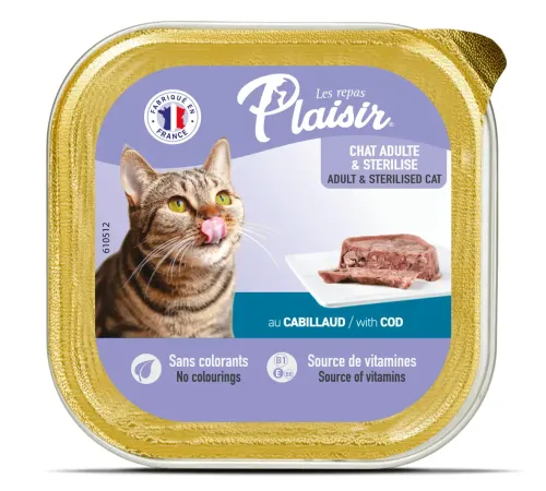 Plaisir Паштет для кошек (Треска), 100 г